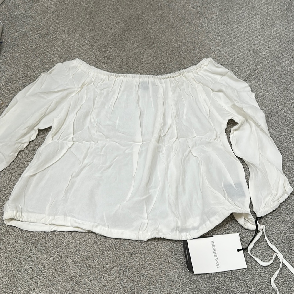 White off the shoulder peasant top
